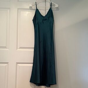 Elegant Forest Green Slip Dress